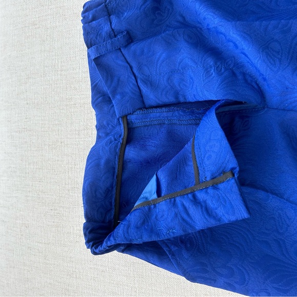 Boys Royal Blue Jacquard Double Breasted Tuxedo Suit (8/9 year) - Picture 6 of 16